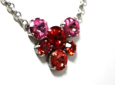 Crystal Necklace Rivoli Crystal Necklace Gift For Her Statement Pendant - Image 1 of 4