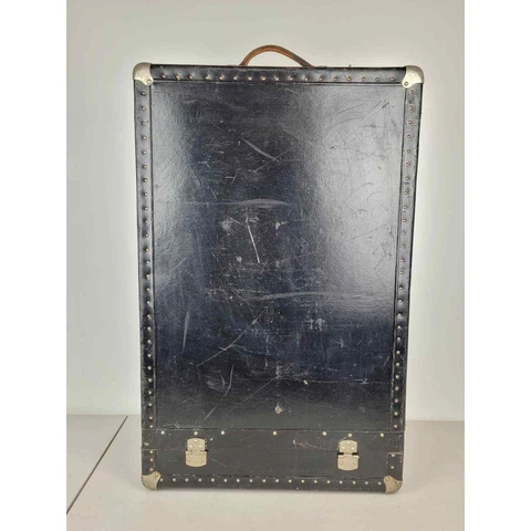 Antique 1920s 1930s "The Traveler" Wardrobe Steamer Train Trunk Cover