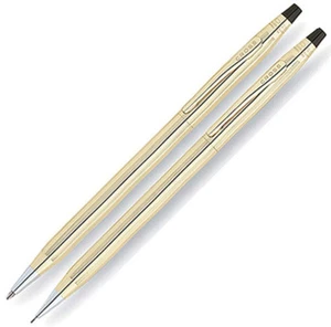 Cross 12k Set Gold Ballpoint Pen & 0.9mm Pencil In Box Made In Usa * - Picture 1 of 1
