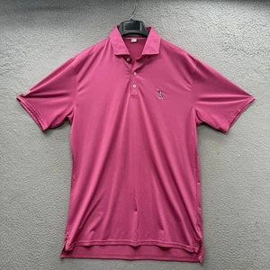 Holderness Bourne Mens Polo Shirt Pink Tailored Fit Short Sleeve Golf Logo Large - Picture 1 of 15