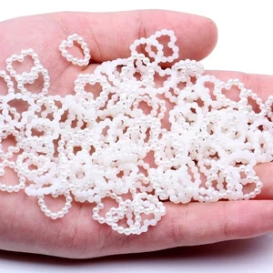 200 Ivory Color Dotted Sweet Hearts Pearl Beads 10mm Scrapbook Craft - Picture 1 of 7