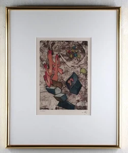 Roberto Matta Mots desserre freins 1 Radierung Bleistift - Signatur gerahmt ED100 1972 - Bild 1 von 4
