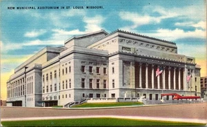 Cartolina in lino nuova Auditorium municipale di St Louis Missouri - Foto 1 di 4
