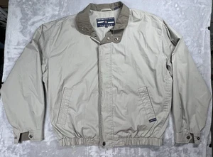 Members Only Jacket Mens Large Beige Full Zip Pockets Bomber Casual Marine - Picture 1 of 15