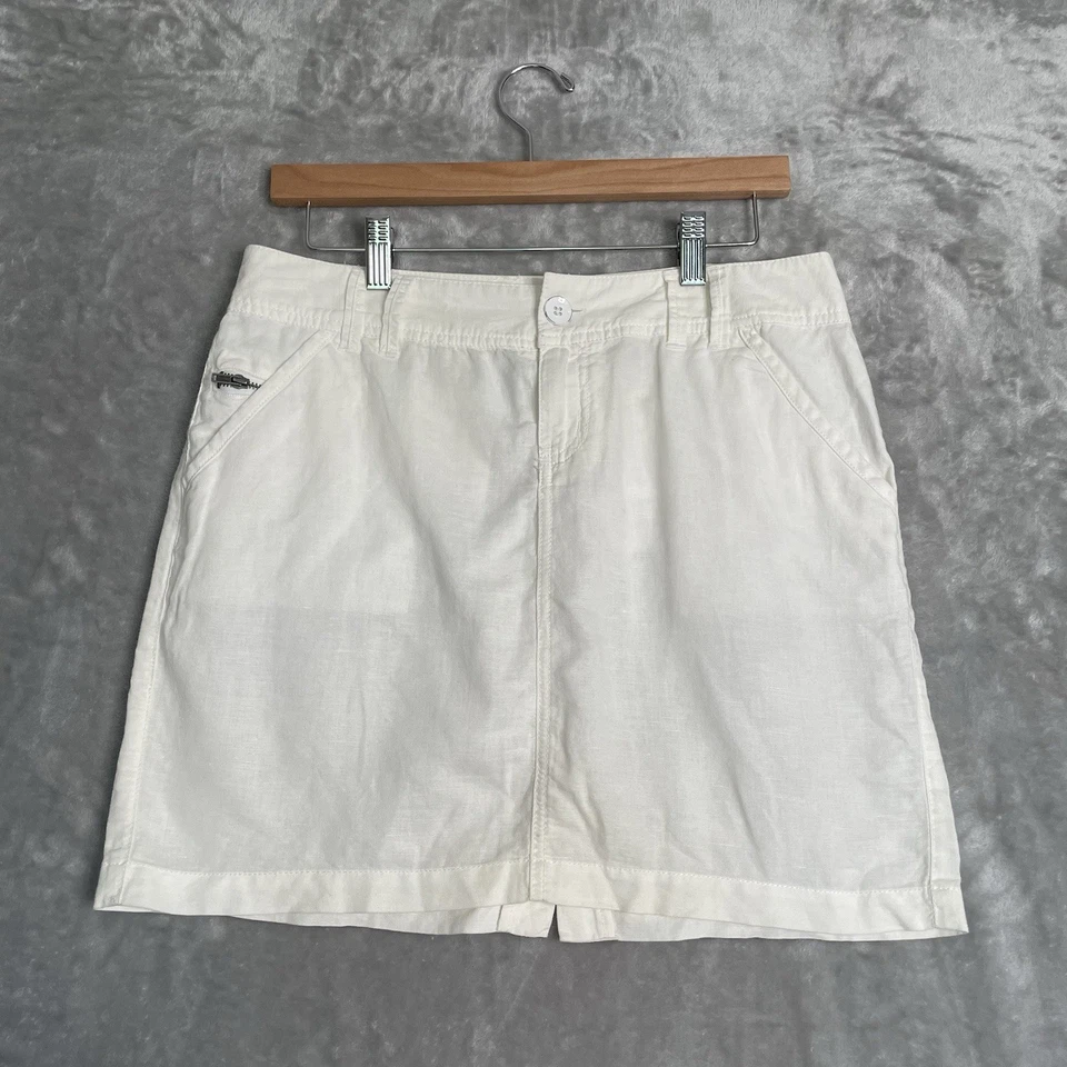 Minifalda Converse de lino para mujer 6 bolsillos con cremallera marfil blanco roto de colección Y2K Foto 1 de 4