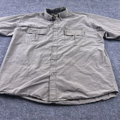Camisa Remington Para Hombres 2XL Algodón Pesado Caqui Abotonada Manga Larga Foto 1 de 4