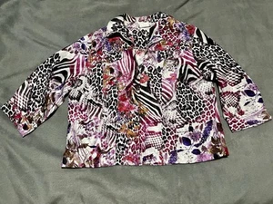 N Touch lila Animalprint Bluse/Jacke-Sakko-3/4 Arm (502) - Bild 1 von 5