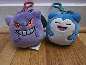 Original Squishmallows 3.5" Pokémon Gengar & Snorlax Clip On Plush Set - Picture 1 of 4