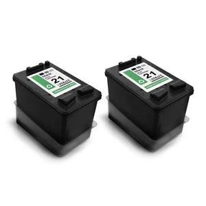 2x Cartridges F R HP D 1455 1530 1560 2345 2430, 21XL BK Black - Zdjęcie 1 z 5