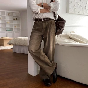 Retro Denim Hose Jeans Herren Herbst Loose Straight-Leg Hose Wide Leg Pants - Bild 1 von 12