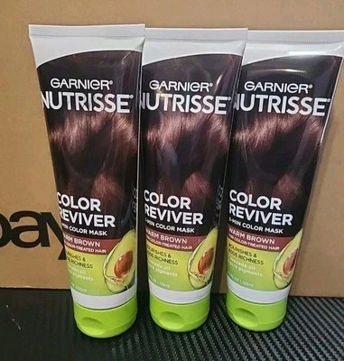 Garnier-Nutrisse-Color Reviver-5 Min Color Mask-Warm Brown-4.2 oz. EA. lot of 3 - Image 1 of 2