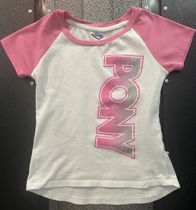 T-shirt bambina S 7/8 pony rosa/bianco - Foto 1 di 3