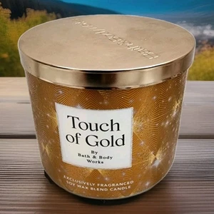 Bath & Body Works Touch Of Gold 3-Docht-Duftkerze 14,5 Oz Brandneu - Bild 1 von 4