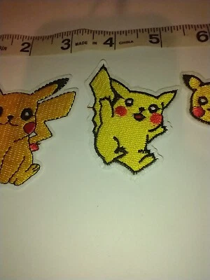 Lot Of 3 Iron-on Patches Pikachu Pokémon - Image 1 of 4