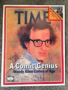 Woody Allen firmó certificado de autenticidad JSA 11x14 portada de la revista Time en cartón pesado PSA bajo - Imagen 1 de 1