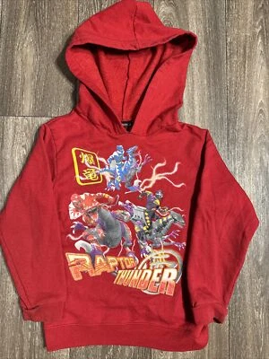 Moletom com capuz vintage Power Rangers Raptor Thunder vermelho masculino tamanho P-M - Imagem 1 de 4