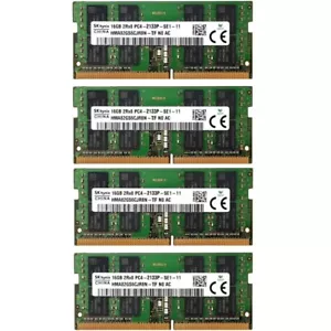 Hynix 64GB (4X16GB) DDR4 2133MHz PC4-17000 2RX8 SODIMM Memory Ram HMA82GS6CJR8N - Picture 1 of 6