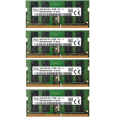 Hynix 64GB (4X16GB) DDR4 2133MHz PC4-17000 2RX8 SODIMM Memory Ram HMA82GS6CJR8N - Image 1 of 4