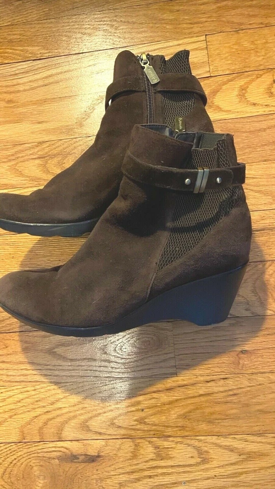 EUC блондинка коричневый замшевый на танкетке ботинок 8 Вт - Изображение 1 из 4