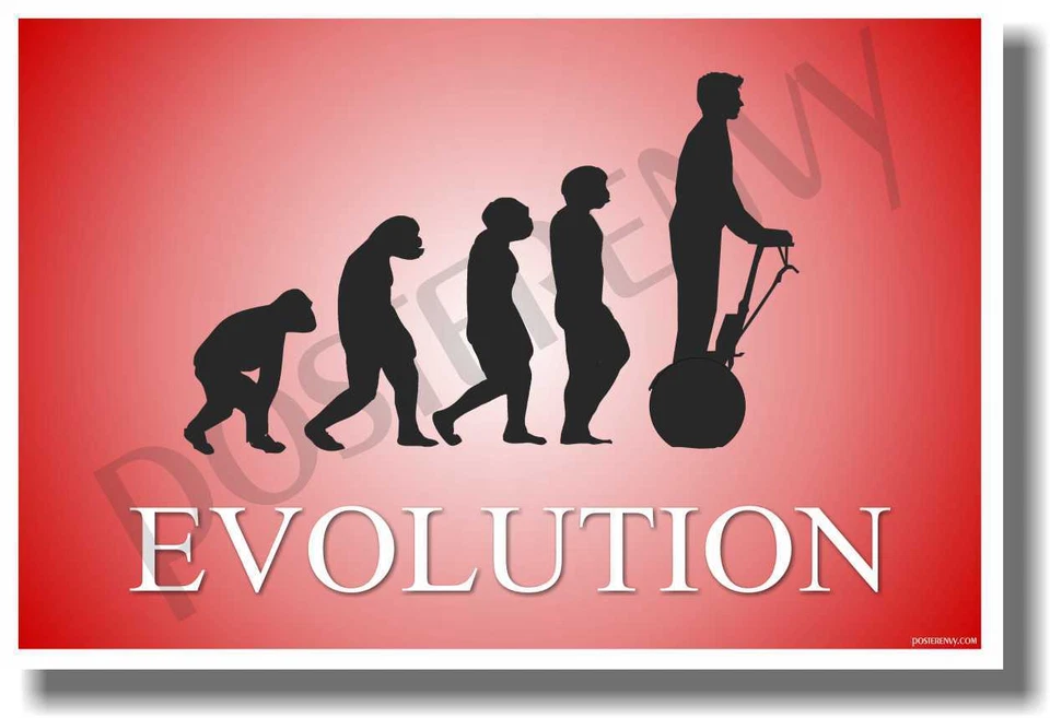 Segway Evolution - Red - NEW Novelty Humor Poster (hu245) - Image 1 of 1