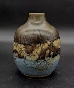 James McAnallen Signed Studio Art Pottery Salt Glaze Bud Vase Lakeside Cattails - Picture 1 of 21