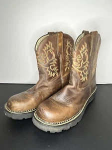 Ariat Boots 6.5 Brown Some Scratches But Still In Great Condition Western - Picture 1 of 24