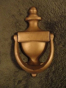 Battiporta Pesante Ghisa Metallo Tono Oro Colore Clapper Vintage - Foto 1 di 5
