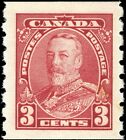 Bobine Canada comme neuf neuf neuf H F-vf 3c Scott #230 bobine 1935 KGV timbre d'émission pictural