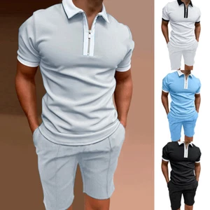 Men's 2 Piece/Set 3D Printing Suit Shirt Shorts Casual Short Sleeve Fashion - Picture 1 of 17