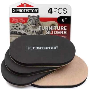 Felt Furniture Sliders Hardwood Floors - 4 PCS 6" x 3 1/2" Furniture Sliders - Picture 1 of 6