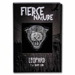 2023 Fierce Nature - Moneta argento 2 oz leopardo finitura antica - Foto 1 di 6