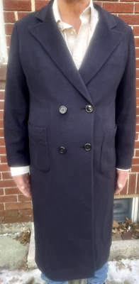 BURBERRY NAVY BLUE 100% CASHMERE DOUBLE BREASTED OVERCOAT 42 - Image 1 of 4