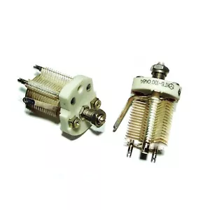 Condensatore Tagliatore Aria Variabile 6-100pF 400V Ceramica Placcato Argento URSS NOS - Foto 1 di 3