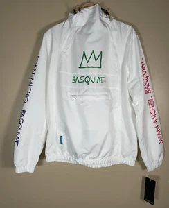 Michel Basquiat Dinosaur Members Only Windbreaker Jacket Coat Medium NWT White - Picture 1 of 18
