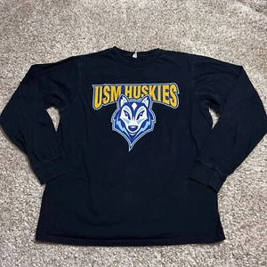 University Southern Maine Shirt Mens Large Blue Long Sleeve Huskies NCAA College - Imagen 1 de 10