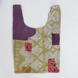 Vintage Kantha Quilt Hand Fine stitched Reversible Kantha bag cotton indian bag - Picture 1 of 4