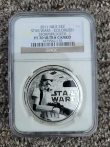 2011 NIUE $2 Star Wars Stormtrooper 1oz silver coin PF 70 Ultra Cameo - Picture 1 of 1
