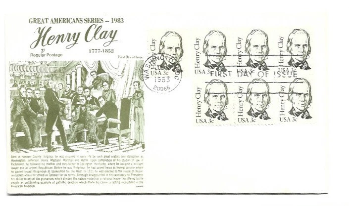 1846 3c Henry Clay GAMM FDC - Image 1 of 1