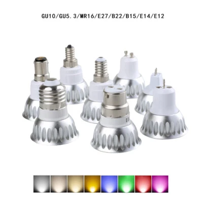 GU10 MR16 GU5.3 LED COB Spotlight Bulbs 5W Dimmable Lamp AC 220V 240V DC 12V 24V - Image 1 of 4