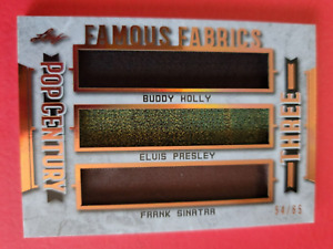 Elvis Presley BUDDY HOLLY Frank Sinatra WORN RELIC SWATCH WARDROBE CARD #d54/65
