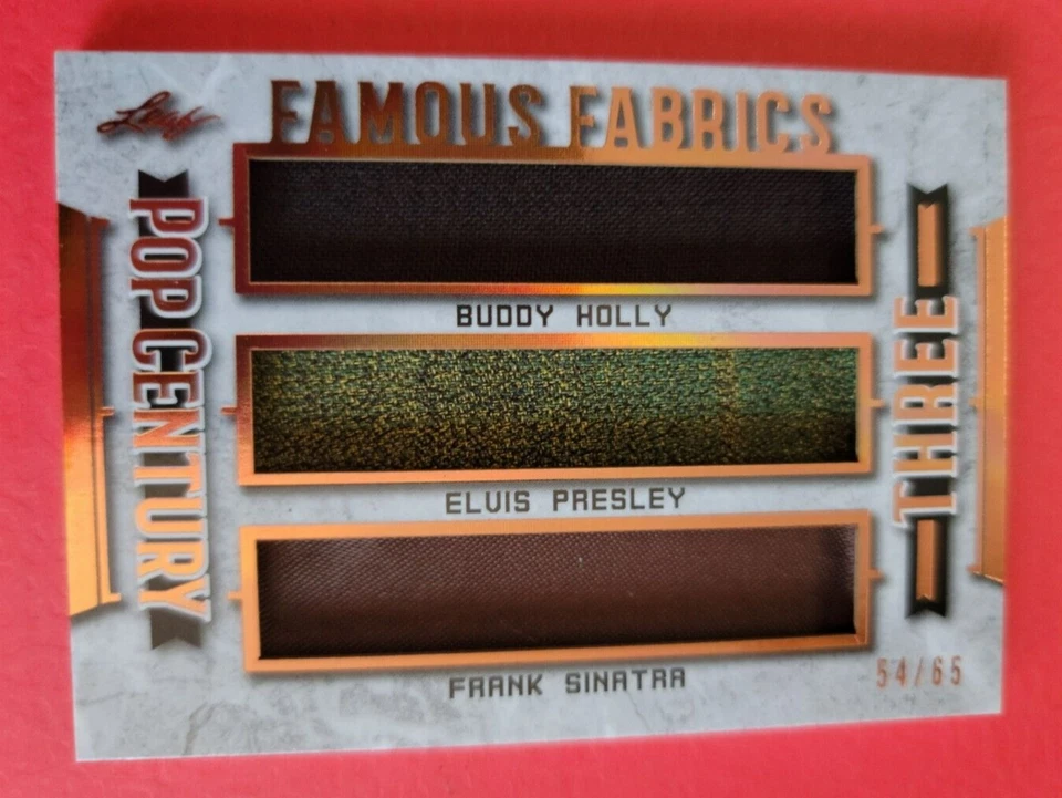 Elvis Presley BUDDY HOLLY Frank Sinatra WORN RELIC SWATCH WARDROBE CARD #d54/65 - Image 1 of 3