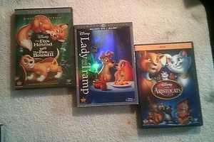 The Fox and the Hound 1 & 2, Lady and the Tramp & The Aristocats Disney Movies - Picture 1 of 1