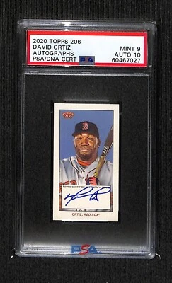 2020 Topps 206 ON CARD AUTOGRAPHS DAVID ORTIZ SSP PSA 9 AUTO 10 POP 1 HOF - Image 1 of 2
