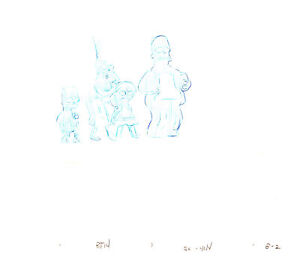 Simpsons FAMILY Original Animation Production Cel Drawing Fox 072