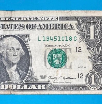 1945 October 18 (L 19451018 C) BIRTHDAY Note $1 One Dollar Bill - Image 1 of 4