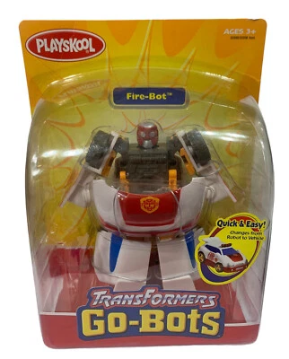 NIP Playskool 2002 Fire-bot Transformers Go-Bots Vintage Transforming Car Robot - Image 1 of 2