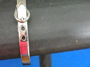 Stainless steel buckle bangle with hinge, high polished. 3 holes different size - Picture 1 of 6