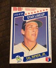 Cal Ripken Jr. 1987 M&M's Star Lineup #13 Baltimore Orioles baseball card  HOF