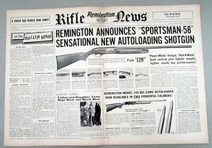Remington Sportsman 58 1956 escopeta original anuncio impreso en 2 páginas - Imagen 1 de 1