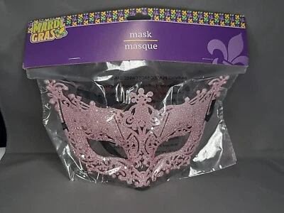 Máscara rosa brilhante Mardi Gras - Imagem 1 de 4